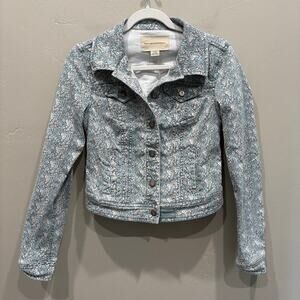 Pilcro and the Letterpress Daisy Floral Denim Jean Jacket - Size: XS